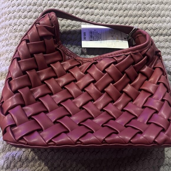 A New Day Womens Mini Slouchy Handbag Red Maroon Purse Bag - Picture 1 of 7
